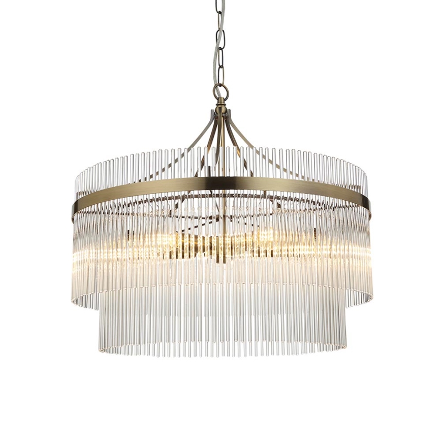 Endon 99166 - Lustr na řetězu MARIETTA 5xE14/7W/230V mosaz/čirá