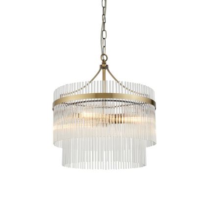 Endon 99167 - Lustr na řetězu MARIETTA 3xE14/7W/230V mosaz/čirá
