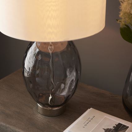 Endon 99581 - Stmívatelná stolní lampa ERIN 1xE27/10W/230V krémová/matný chrom/kouřová černá