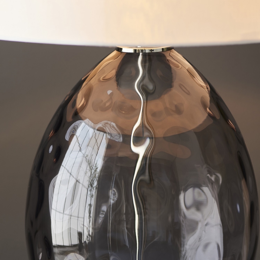 Endon 99581 - Stmívatelná stolní lampa ERIN 1xE27/10W/230V krémová/matný chrom/kouřová černá