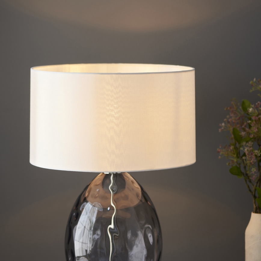 Endon 99581 - Stmívatelná stolní lampa ERIN 1xE27/10W/230V krémová/matný chrom/kouřová černá