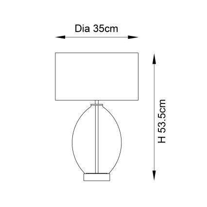 Endon 99581 - Stmívatelná stolní lampa ERIN 1xE27/10W/230V krémová/matný chrom/kouřová černá