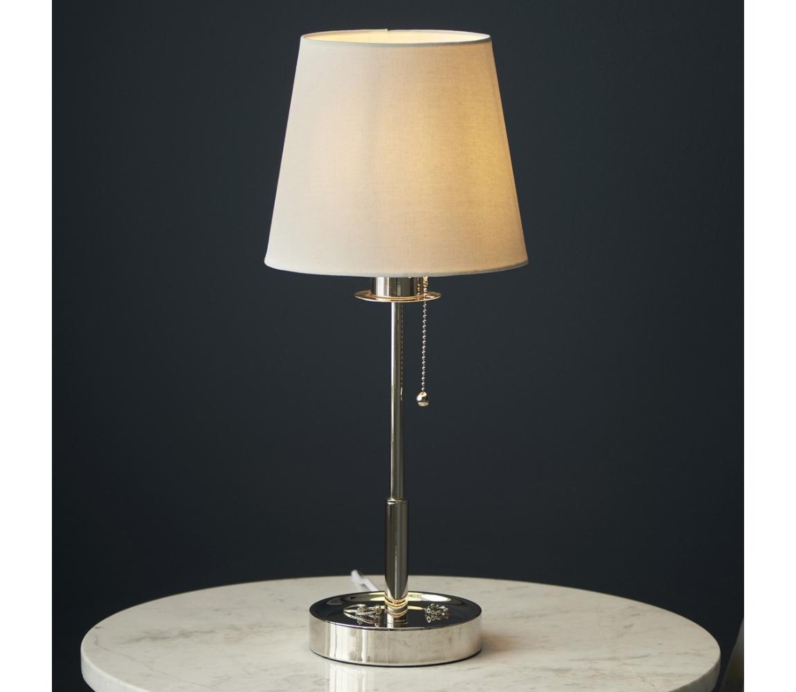 Endon 99596 - Stolní lampa 1xE27/10W/230V bílá/lesklý chrom 99596