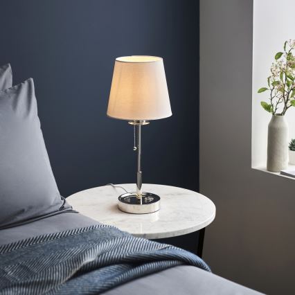 Endon 99596 - Stolní lampa 1xE27/10W/230V bílá/lesklý chrom