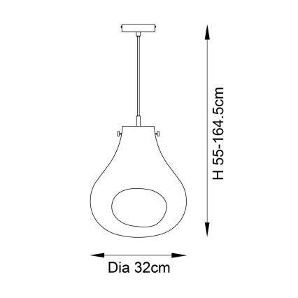 Endon 99790 - Lustr na lanku EUROPA 1xE27/10W/230V kouřová hnědá