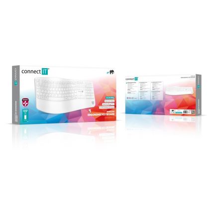 Ergonomická bezdrátová klávesnice s CZ/SK lokalizací 1xAA bílá