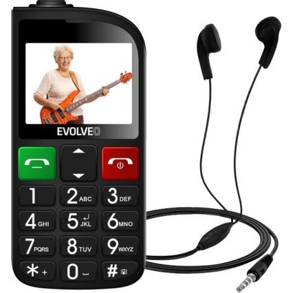 Evolveo - EasyPhone FL, mobilní telefon pro seniory, černá