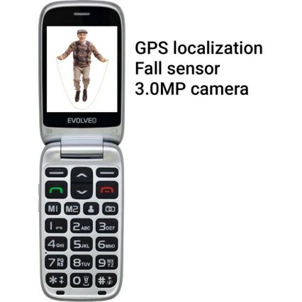 Evolveo - EasyPhone FS vyklápěcí mobilní telefon pro seniory 2.8 černá