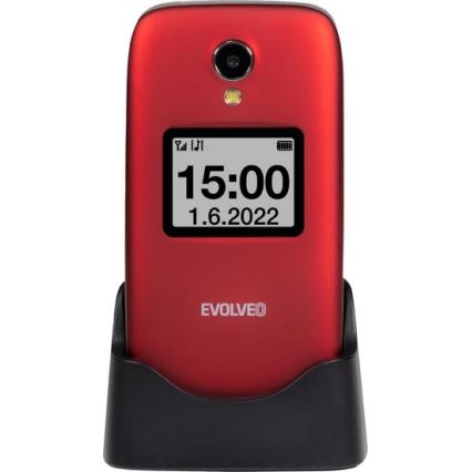Evolveo - EasyPhone FS vyklápěcí mobilní telefon pro seniory 2.8 červená