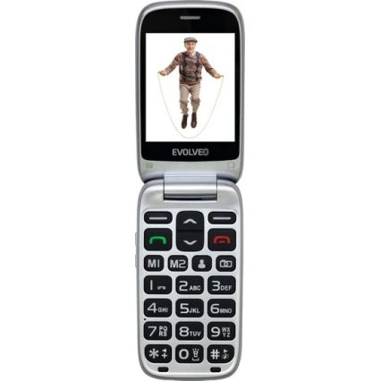 Evolveo - EasyPhone FS vyklápěcí mobilní telefon pro seniory 2.8 červená