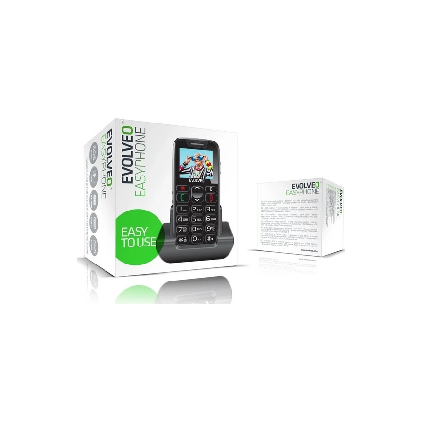 Evolveo - EasyPhone, mobilní telefon pro seniory, černá