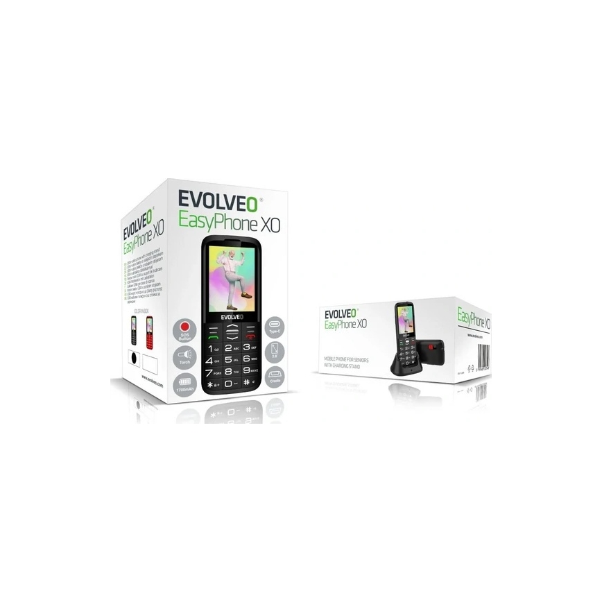 Evolveo - EasyPhone XO mobilní telefon pro seniory černá