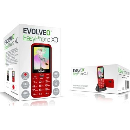Evolveo - EasyPhone XO, mobilní telefon pro seniory, červená