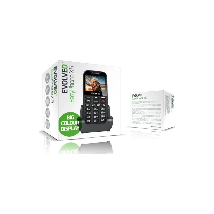 Evolveo - EasyPhone XR 2G mobilní telefon pro seniory černá
