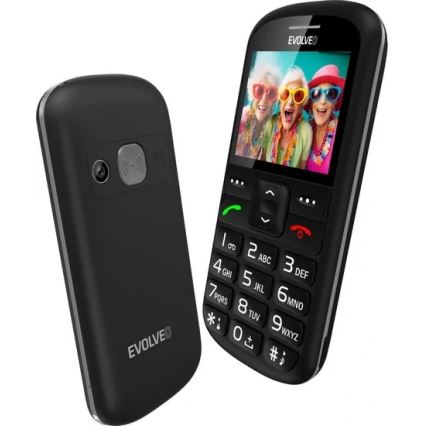 Evolveo - EasyPhone XS, mobilní telefon pro seniory černá