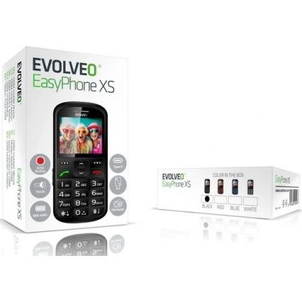 Evolveo - EasyPhone XS, mobilní telefon pro seniory černá