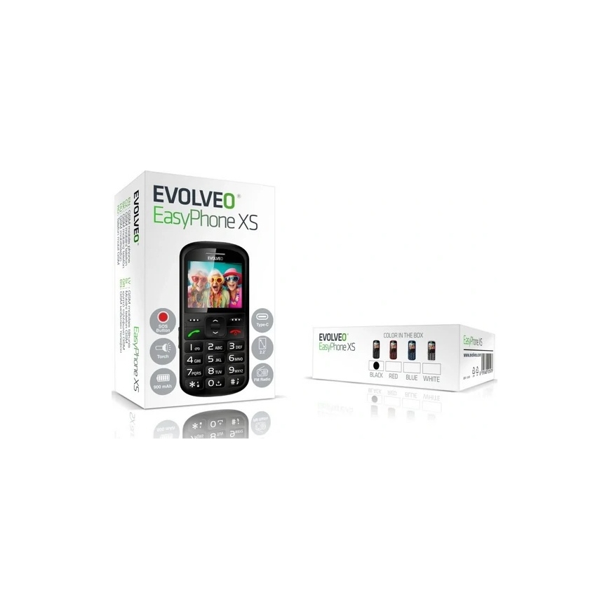 Evolveo - EasyPhone XS, mobilní telefon pro seniory černá