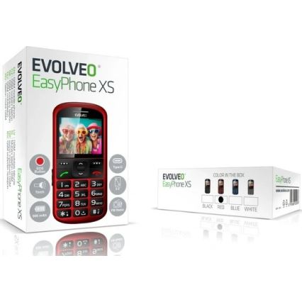 Evolveo - EasyPhone XS, mobilní telefon pro seniory červená