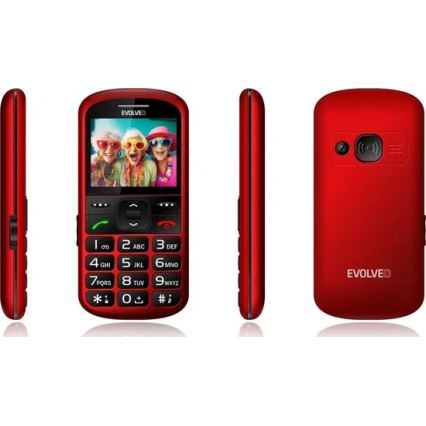 Evolveo - EasyPhone XS, mobilní telefon pro seniory, červený