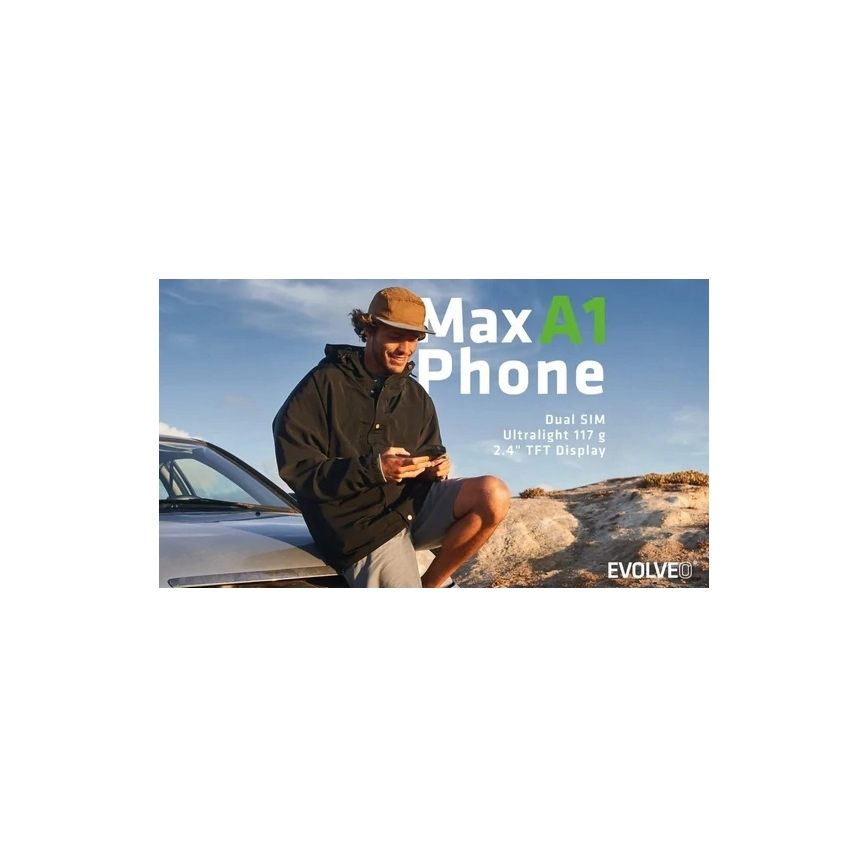 Evolveo - MaxPhone A1, tlačítkový Dual SIM telefon, černá