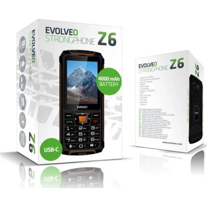 Evolveo - StrongPhone H1, vodotěsný Dual SIM telefon černá/stříbrná