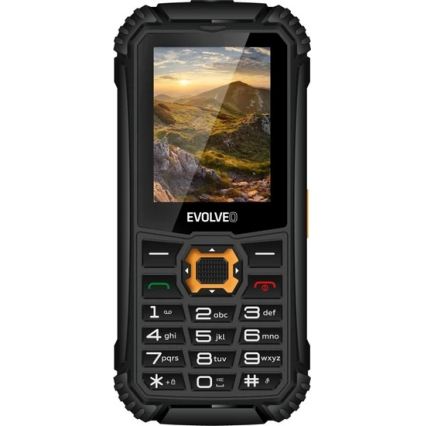 Evolveo-StrongPhone Q1, vodotěsný Dual SIM telefon, černo-oranžový