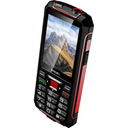 Evolveo - StrongPhone W4, vodotěsný Dual SIM telefon černá/červená
