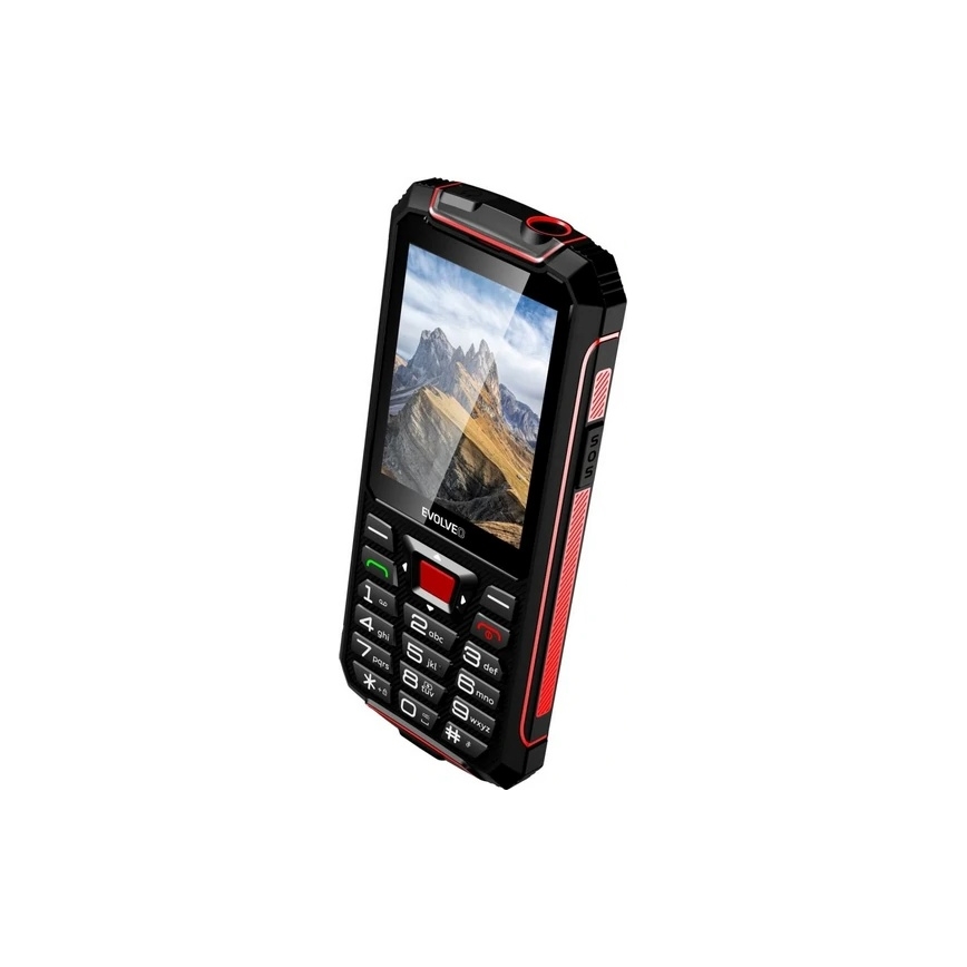 Evolveo - StrongPhone W4, vodotěsný Dual SIM telefon černá/červená