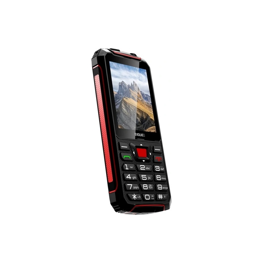Evolveo - StrongPhone W4, vodotěsný Dual SIM telefon černá/červená
