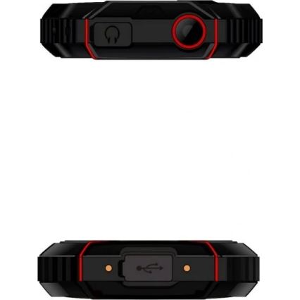 Evolveo - StrongPhone W4, vodotěsný Dual SIM telefon černá/červená