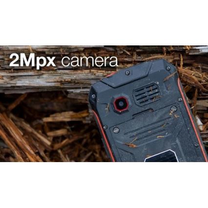 Evolveo - StrongPhone W4, vodotěsný Dual SIM telefon černá/červená