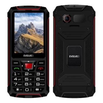 Evolveo - StrongPhone W4, vodotěsný Dual SIM telefon, černo-červená