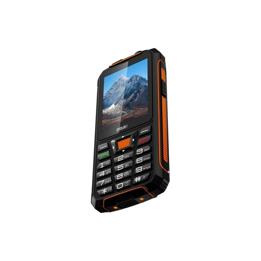 Evolveo - StrongPhone Z6, vodotěsný Dual SIM telefon černá/oranžová