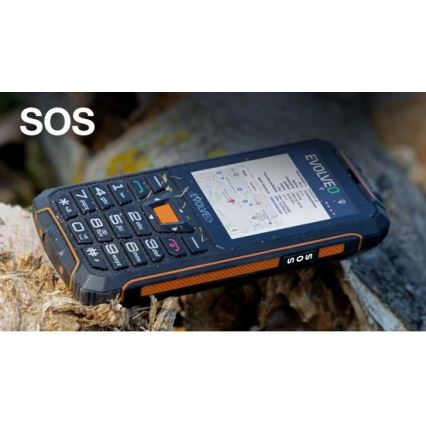 Evolveo - StrongPhone Z6, vodotěsný Dual SIM telefon, černo-oranžový