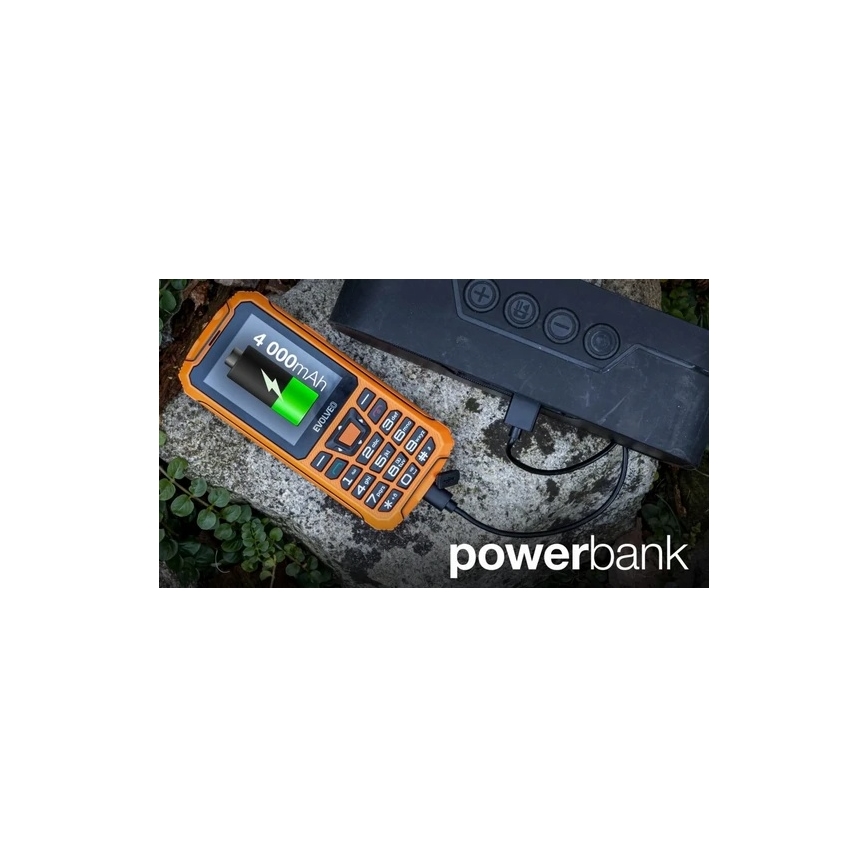 Evolveo - StrongPhone Z6, vodotěsný Dual SIM telefon oranžová