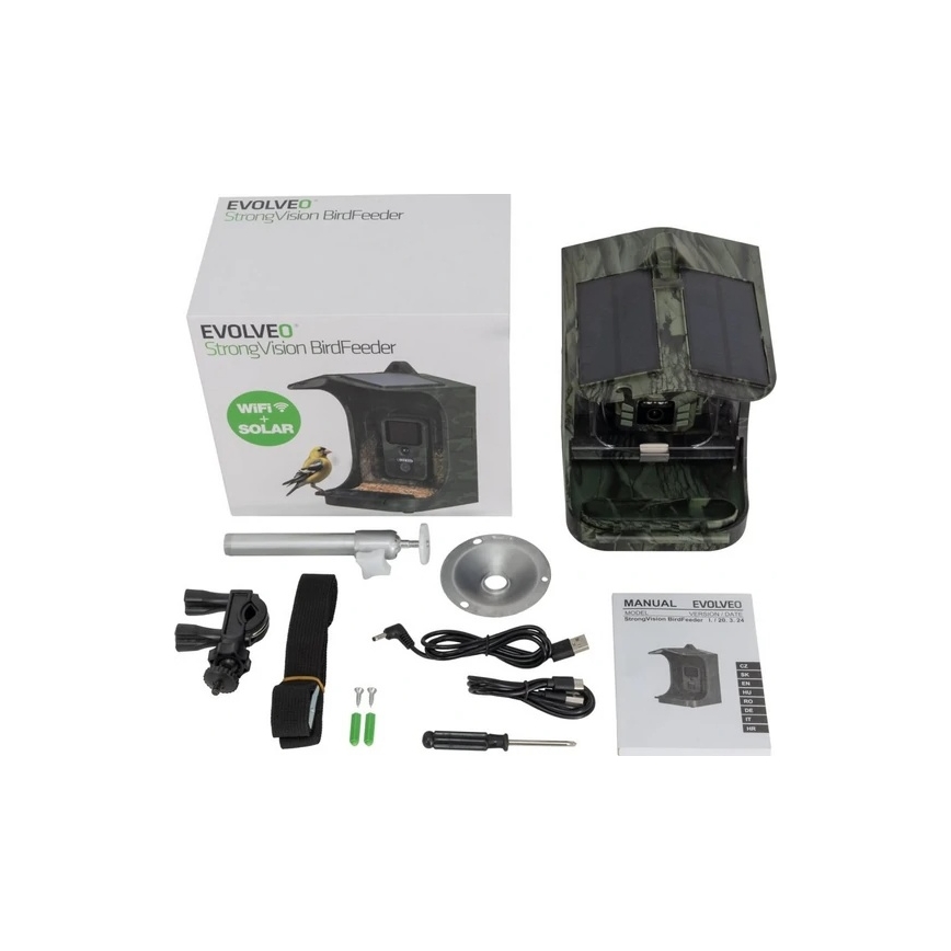Evolveo - StrongVision BirdFeeder - chytré krmítko pro ptáky s kamerou a solárními panely