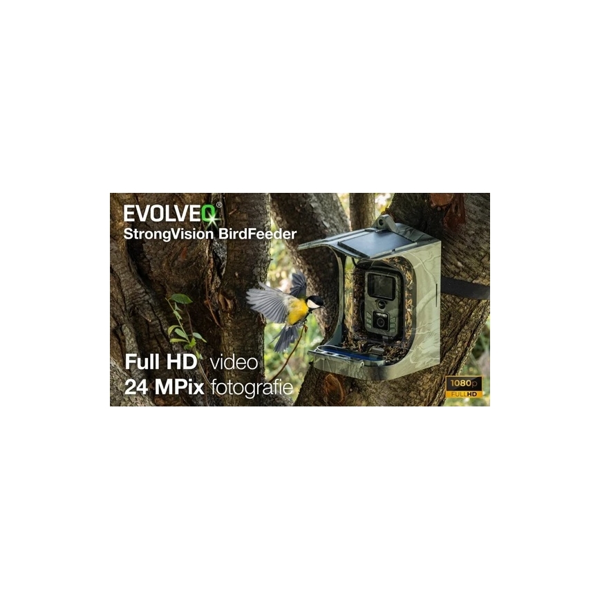 Evolveo - StrongVision BirdFeeder - chytré krmítko pro ptáky s kamerou a solárními panely