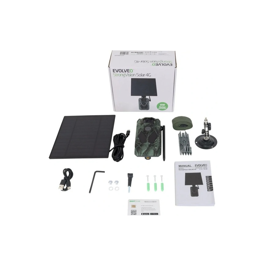 Evolveo - StrongVision Solar 4G, fotopast  4G s aplikací a solárním panelem