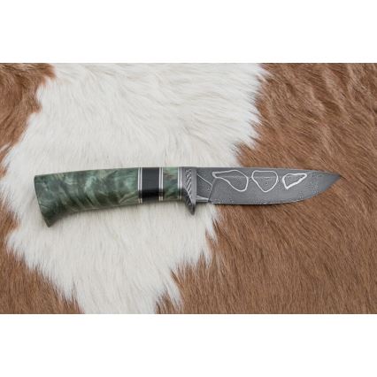 Exkluzivní damaškový nůž 11,6 cm javor/eben