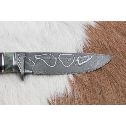 Exkluzivní damaškový nůž 11,6 cm javor/eben