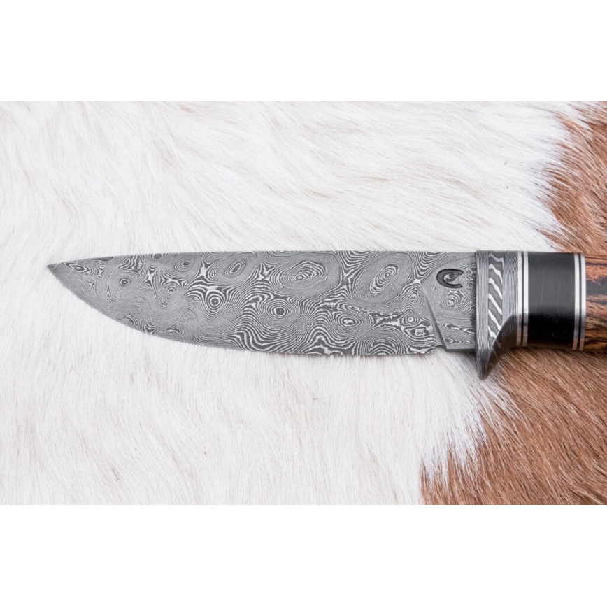 Exkluzivní damaškový nůž 12 cm bocote/eben