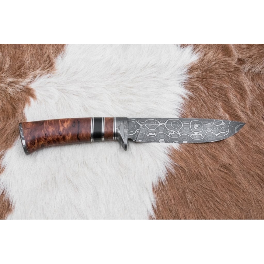 Exkluzivní damaškový nůž 13,8 cm olše/eben