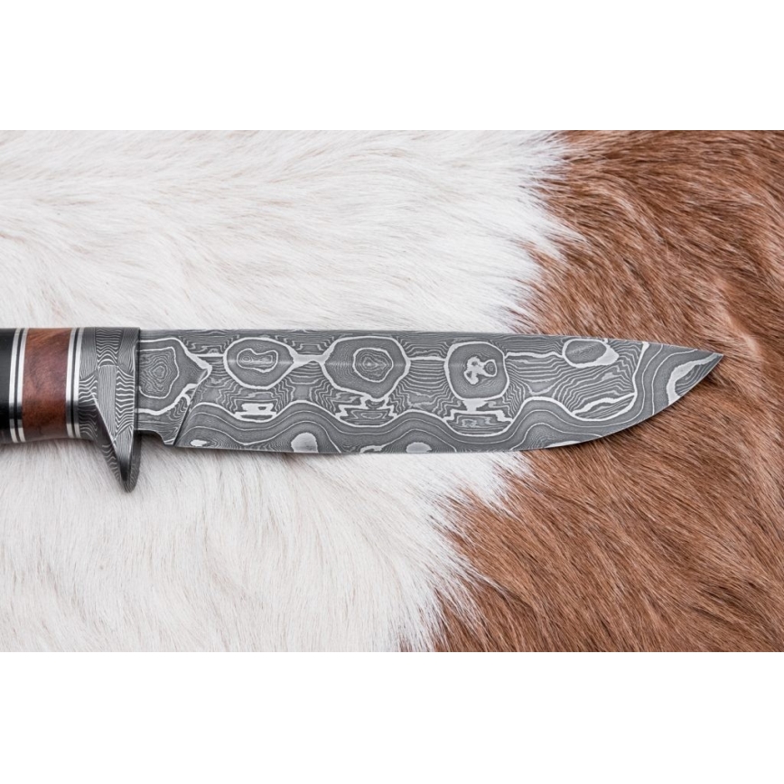 Exkluzivní damaškový nůž 13,8 cm olše/eben