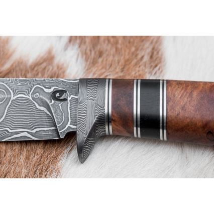 Exkluzivní damaškový nůž 13,8 cm olše/eben