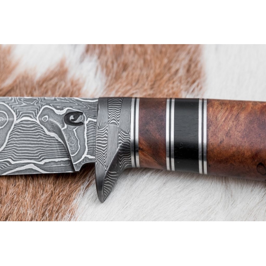 Exkluzivní damaškový nůž 13,8 cm olše/eben