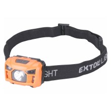 Extol - LED Nabíjecí čelovka se senzorem LED/3W/1200 mAh/3,7V oranžová/černá