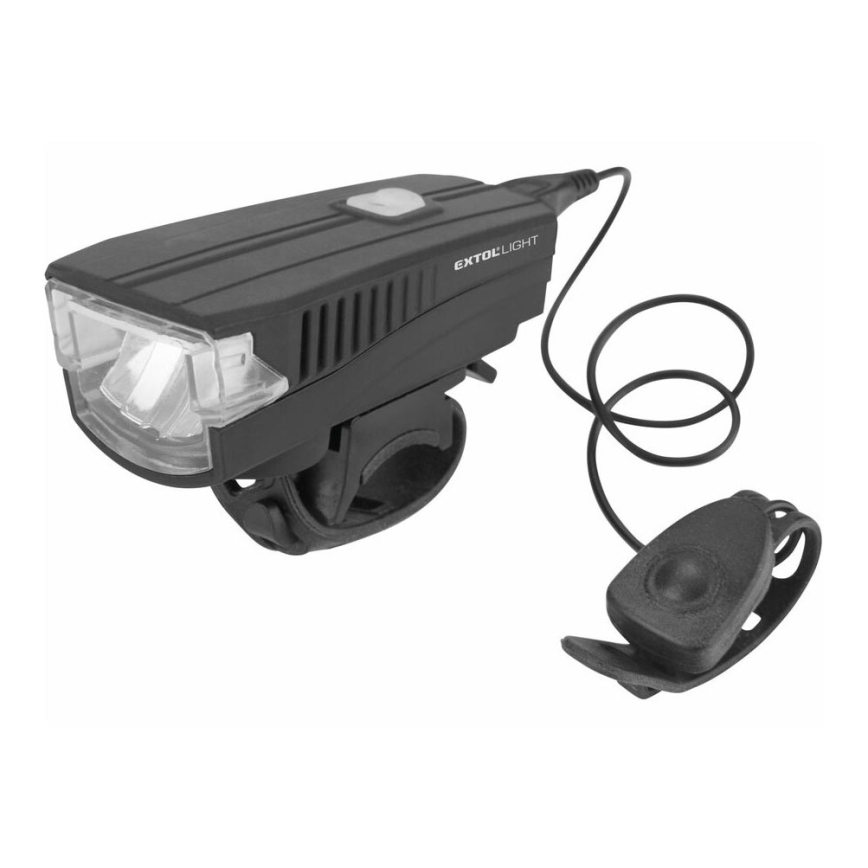 Extol - LED Nabíjecí svítilna s klaksonem na kolo LED/5W/1200 mAh/3,7V IPX4