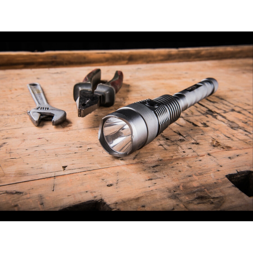 Extol - LED Stmívatelná nabíjecí svítilna s powerbankou LED/60W/10000 mAh 8000 lm IPX4 černá