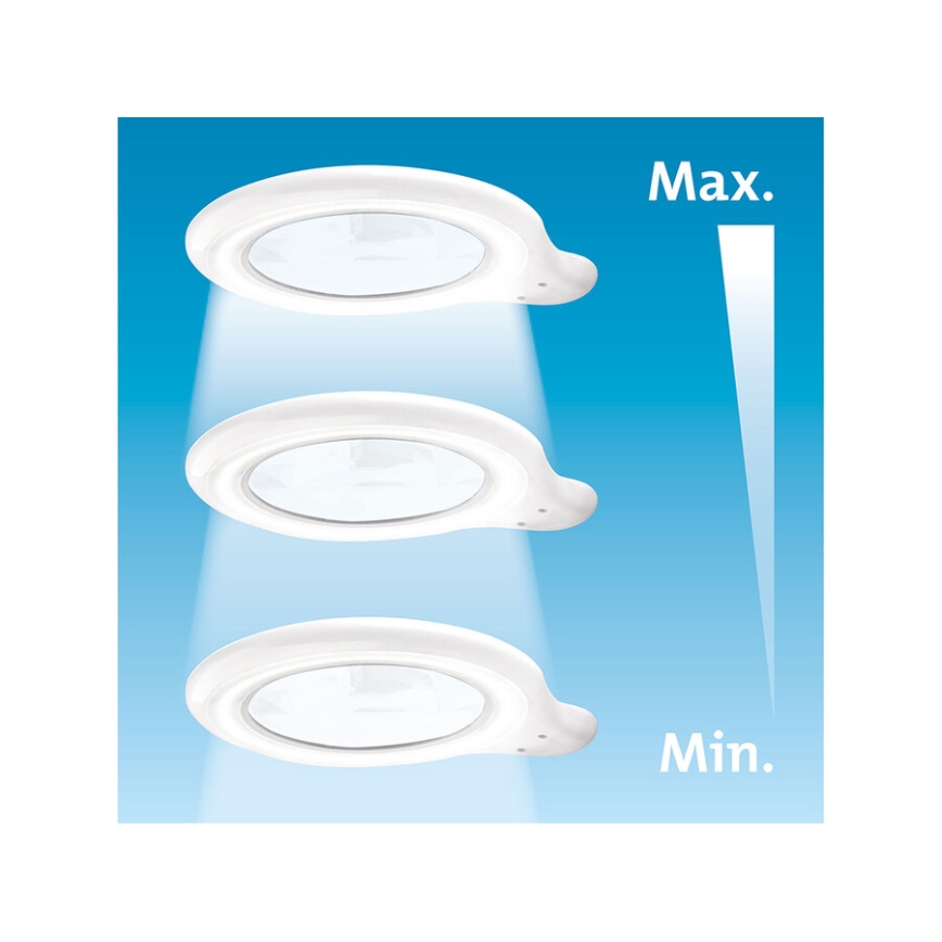 Extol - LED Stmívatelná stolní lampa s lupou LED/10W/230V bílá