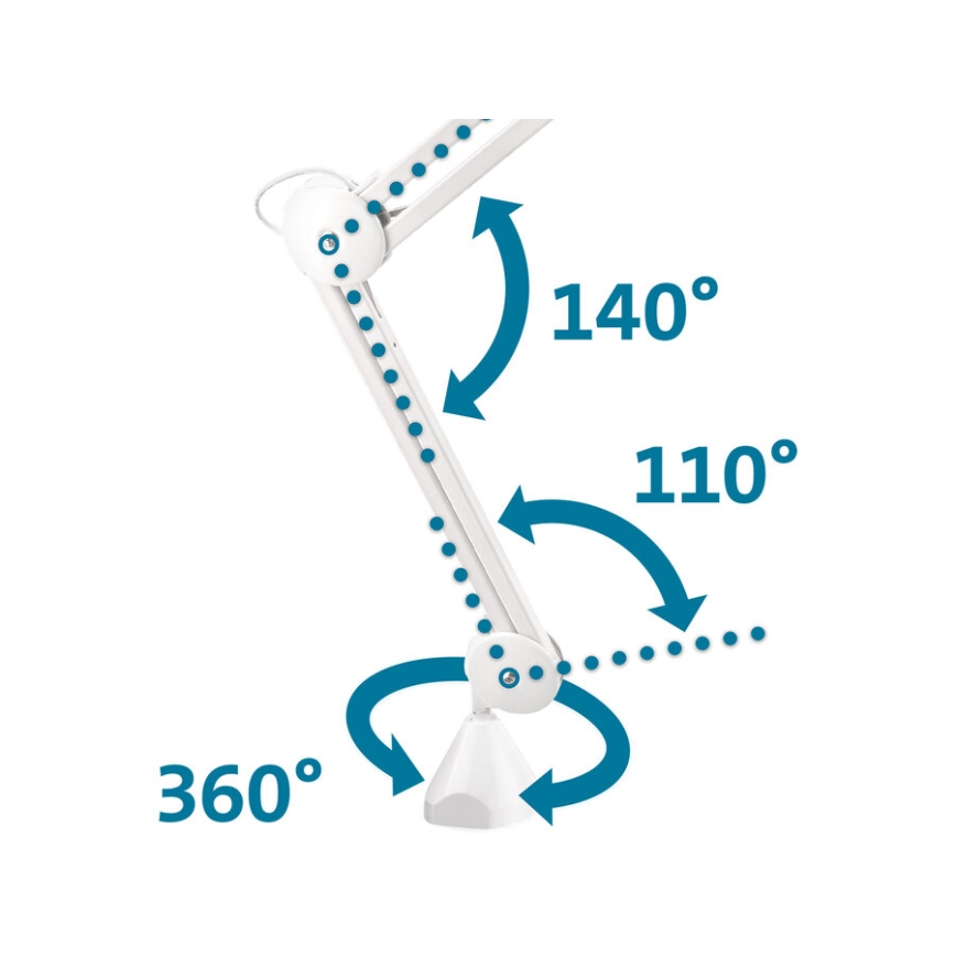 Extol - LED Stmívatelná stolní lampa s lupou LED/10W/230V bílá